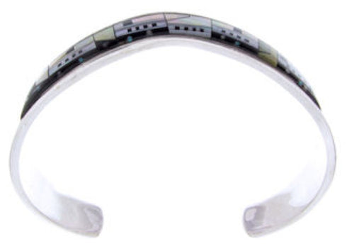 Multicolor Silver Native American Design Cuff Bracelet YS67381
